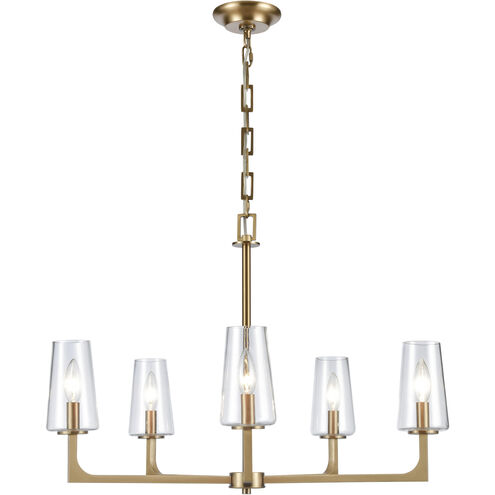 Fitzroy 5 Light 28 inch Lacquered Brass Chandelier Ceiling Light