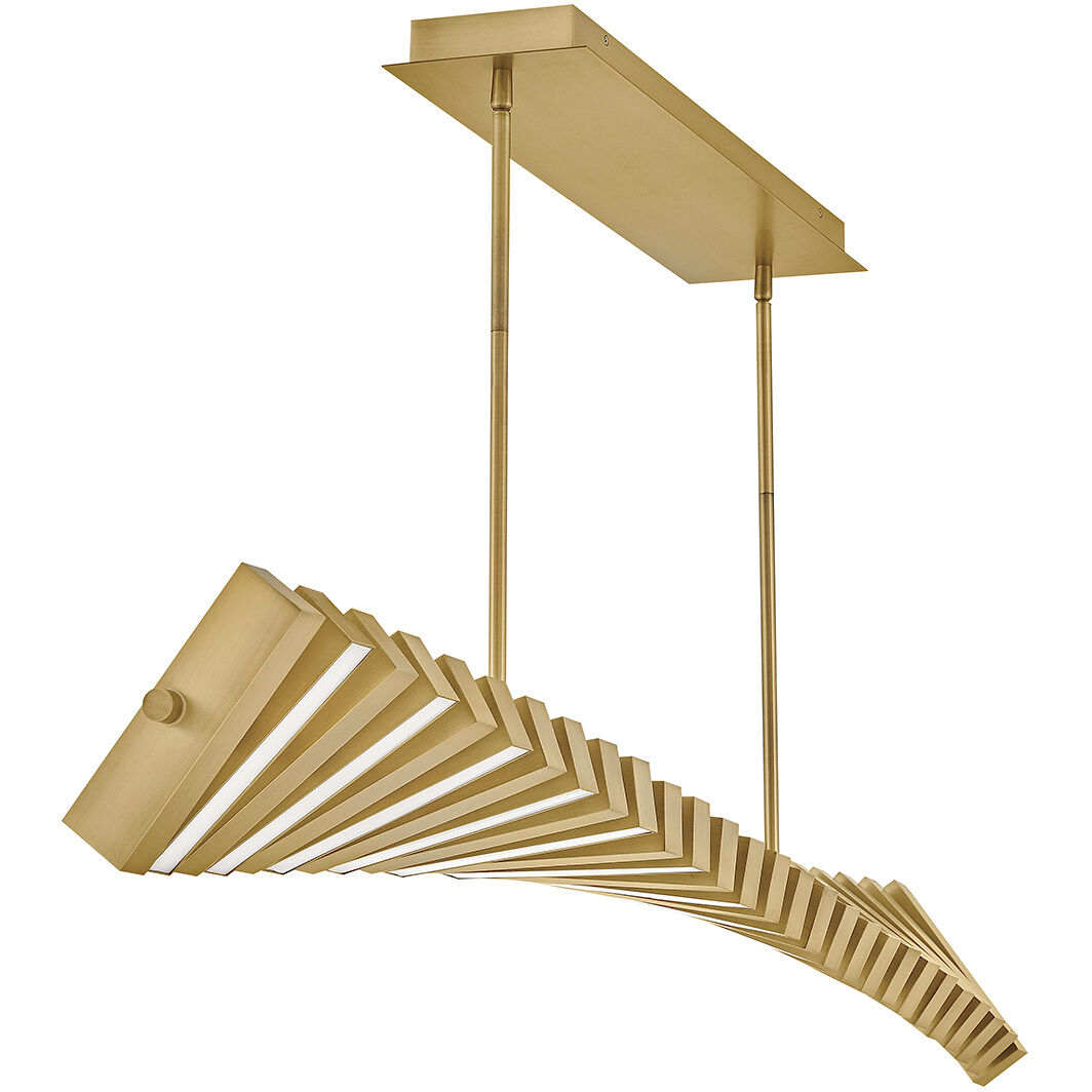 Stitch LED 58.75 inch Lacquered Brass Chandelier Ceiling Light