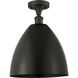 Edison Metal Bristol 1 Light 12 inch Oil Rubbed Bronze Semi-Flush Mount Ceiling Light