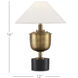 Bective 16 inch 7.00 watt Antique Brass and Black Table Lamp Portable Light
