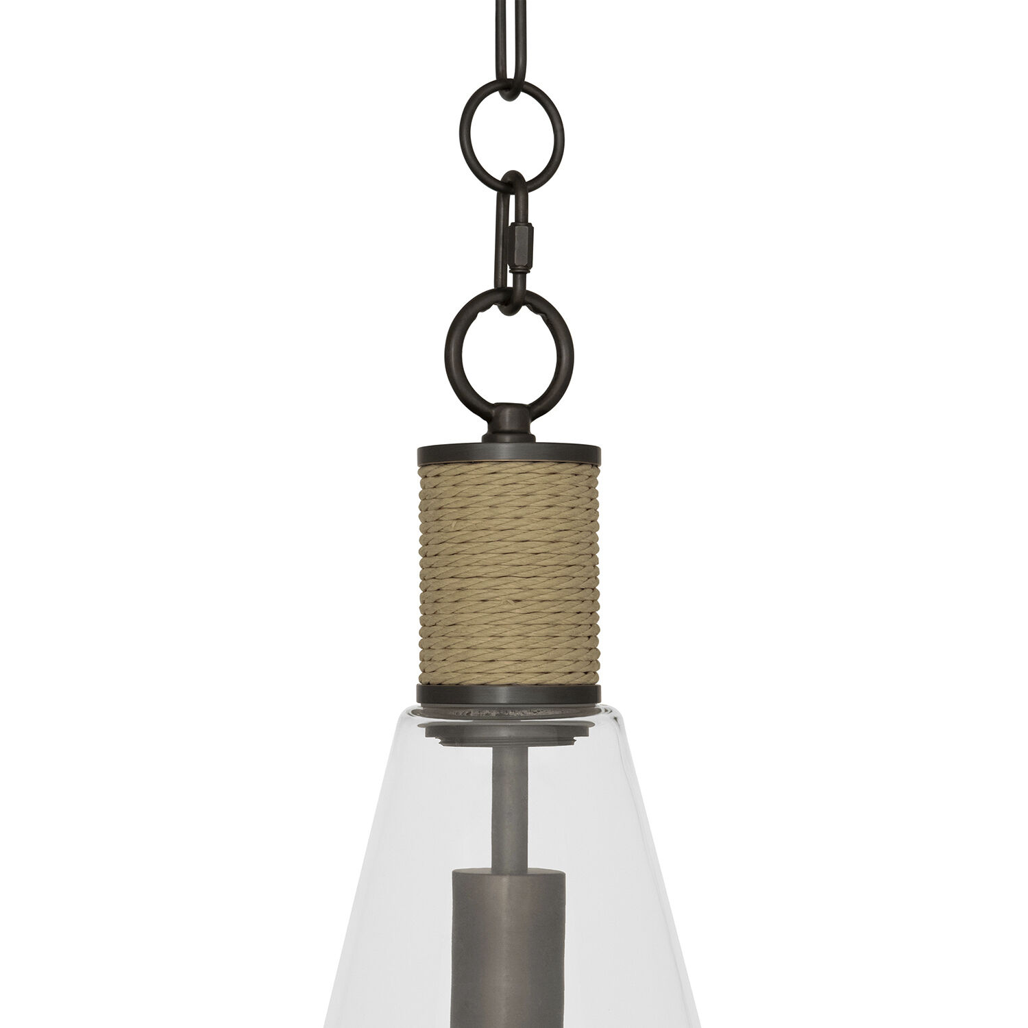 Hatteras LED 11.75 inch Natural Rope with Deep Patina Bronze Pendant Ceiling Light