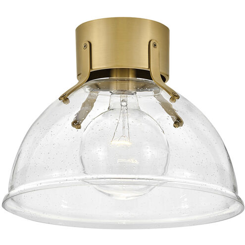 Argo 1 Light 13 inch Heritage Brass Indoor Flush Mount Ceiling Light in Heritage Brass / Clear Seedy
