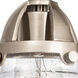 Nouveau 2 Olean 1 Light 6.75 inch Brushed Satin Nickel Sconce Wall Light in Seedy Glass