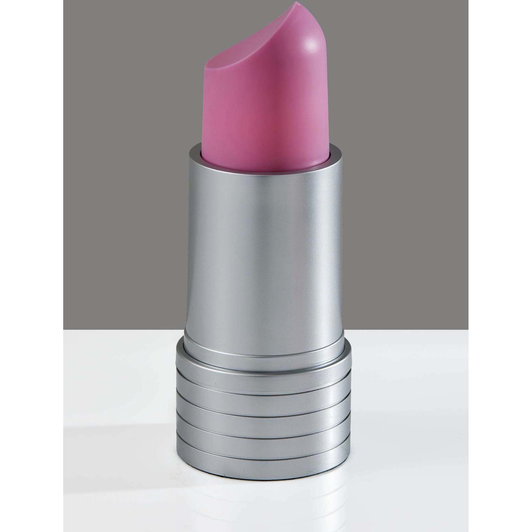 Lipstick 8 inch 3.50 watt Silver Table Lamp Portable Light, Simplee Adesso