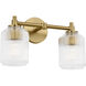 C&M by Chapman & Myers Barstow 2 Light 15 inch Burnished Brass Bath Vanity Wall Light
