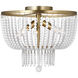 AERIN Jackie 3 Light 14 inch Satin Brass Semi-Flush Mount Ceiling Light