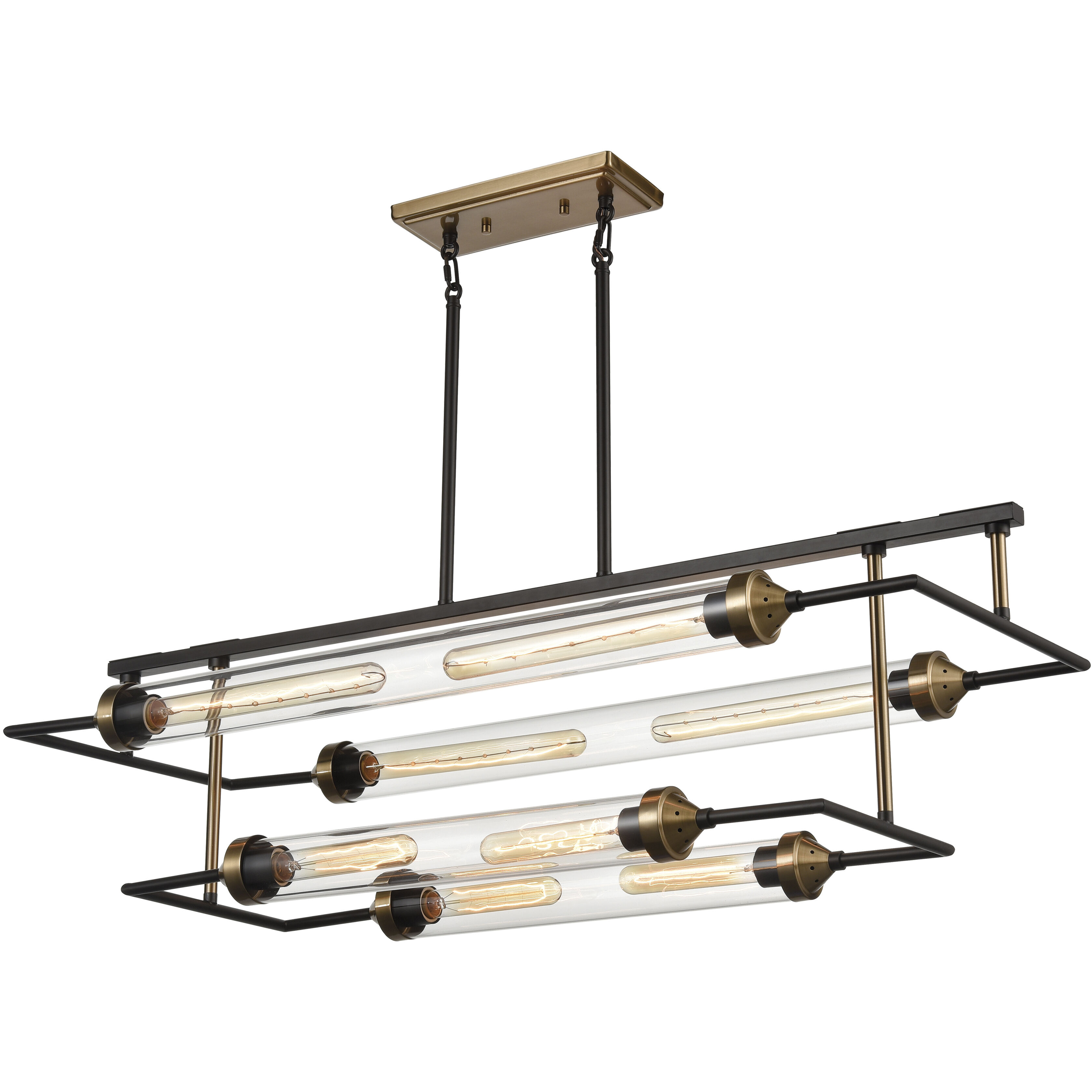 North By North East 8 Light 40 inch Oil Rubbed Bronze Linear Chandelier Ceiling Light
