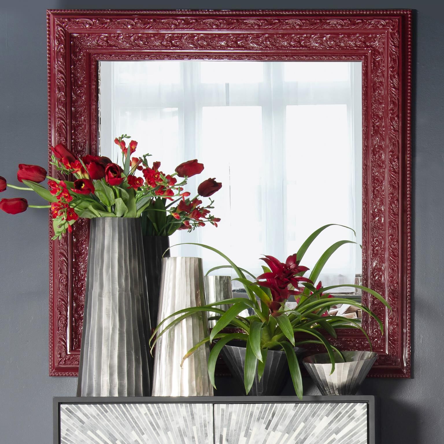 Nottingham 48 X 48 inch Glossy Red Mirror