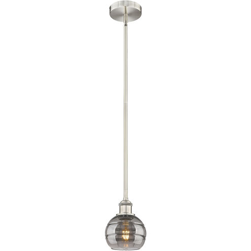 Edison Rochester 1 Light 5.88 inch Brushed Satin Nickel Stem Hung Mini Pendant Ceiling Light