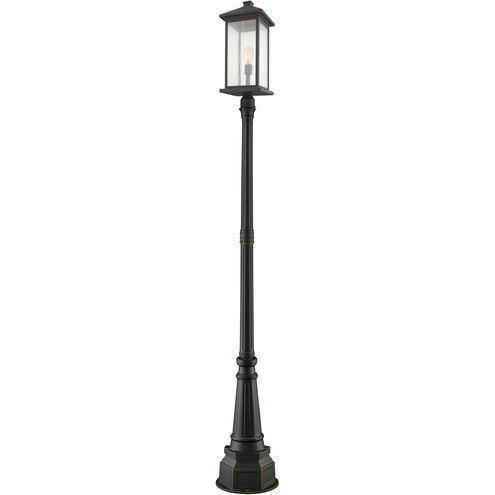 Portland 1 Light 105.25 inch Oil Rubbed Bronze Outdoor Post Mounted Fixture in Clear Beveled Glass