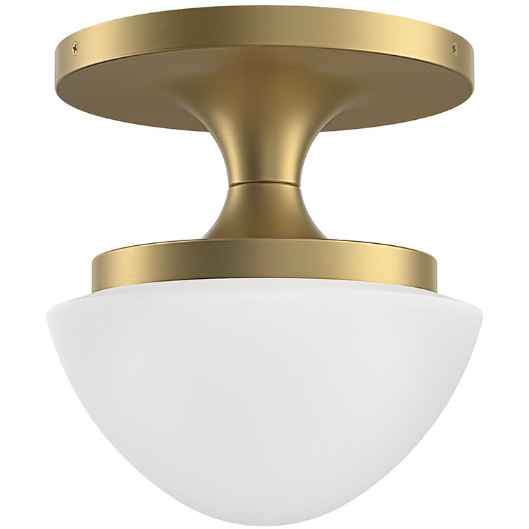Knox 1 Light 8 inch Lacquered Brass Semi-flush Mount Ceiling Light