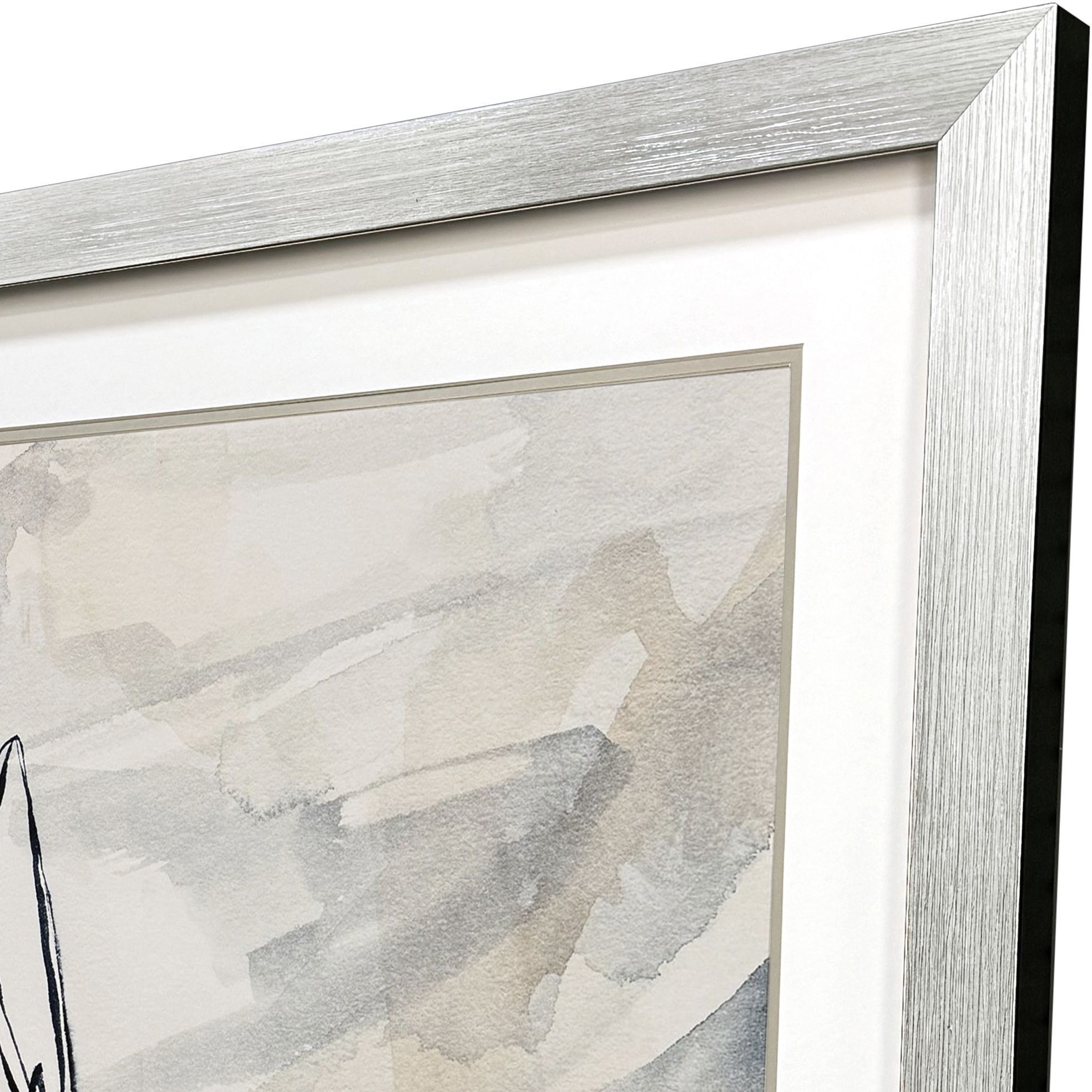 Indigo Markings Blue and Beige and Gray Framed Art, Propac