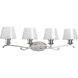Dazzle 4 Light 34 inch Brushed Nickel Bath Light Wall Light