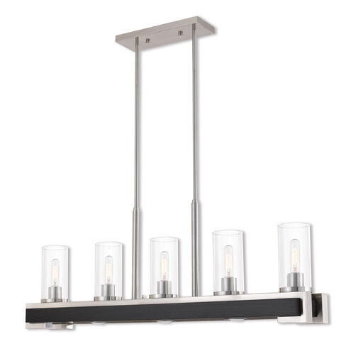 Buttonwood 8 Light 44 inch Brushed Nickel Linear Chandelier Ceiling Light