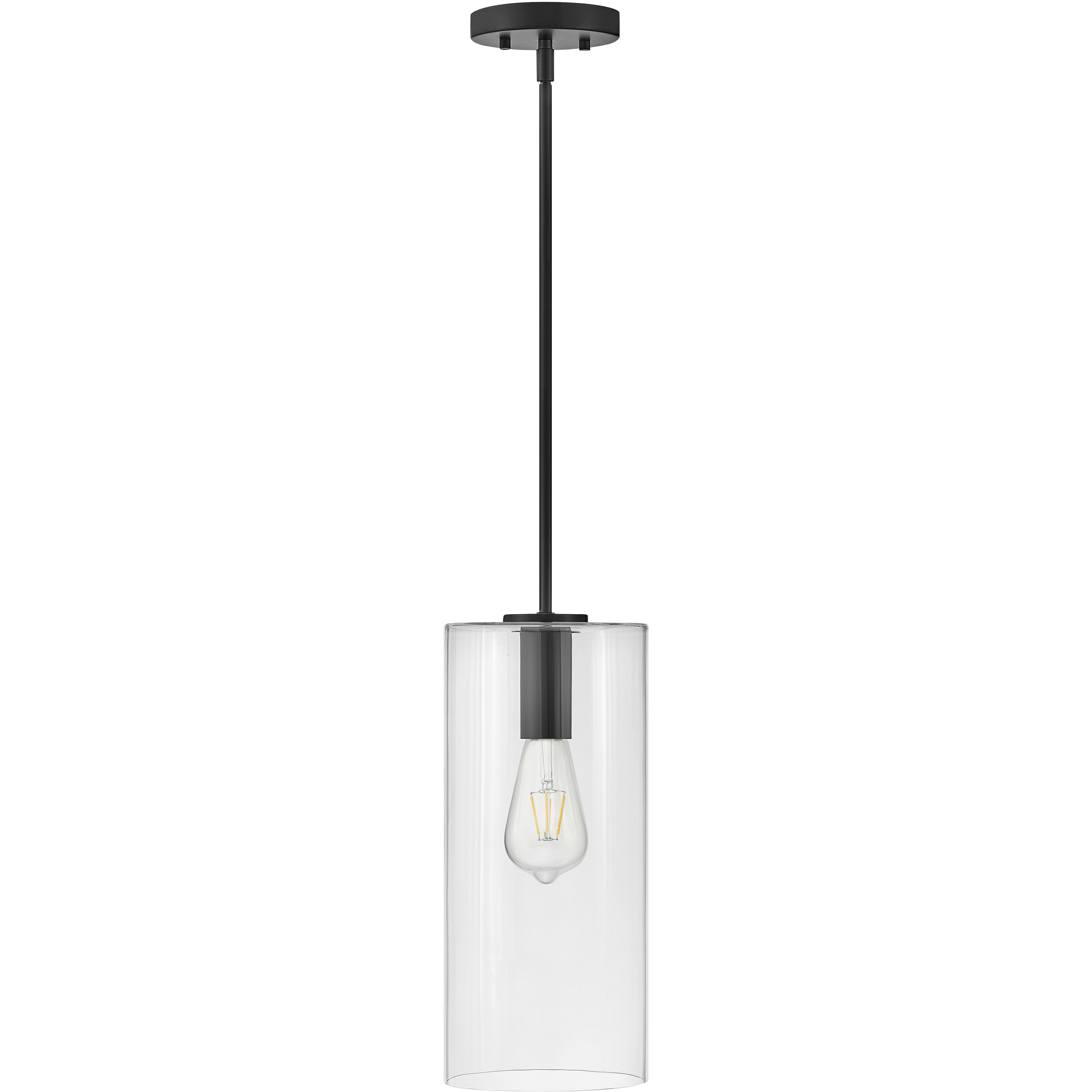 Lane LED 7 inch Black Pendant Ceiling Light in Clear