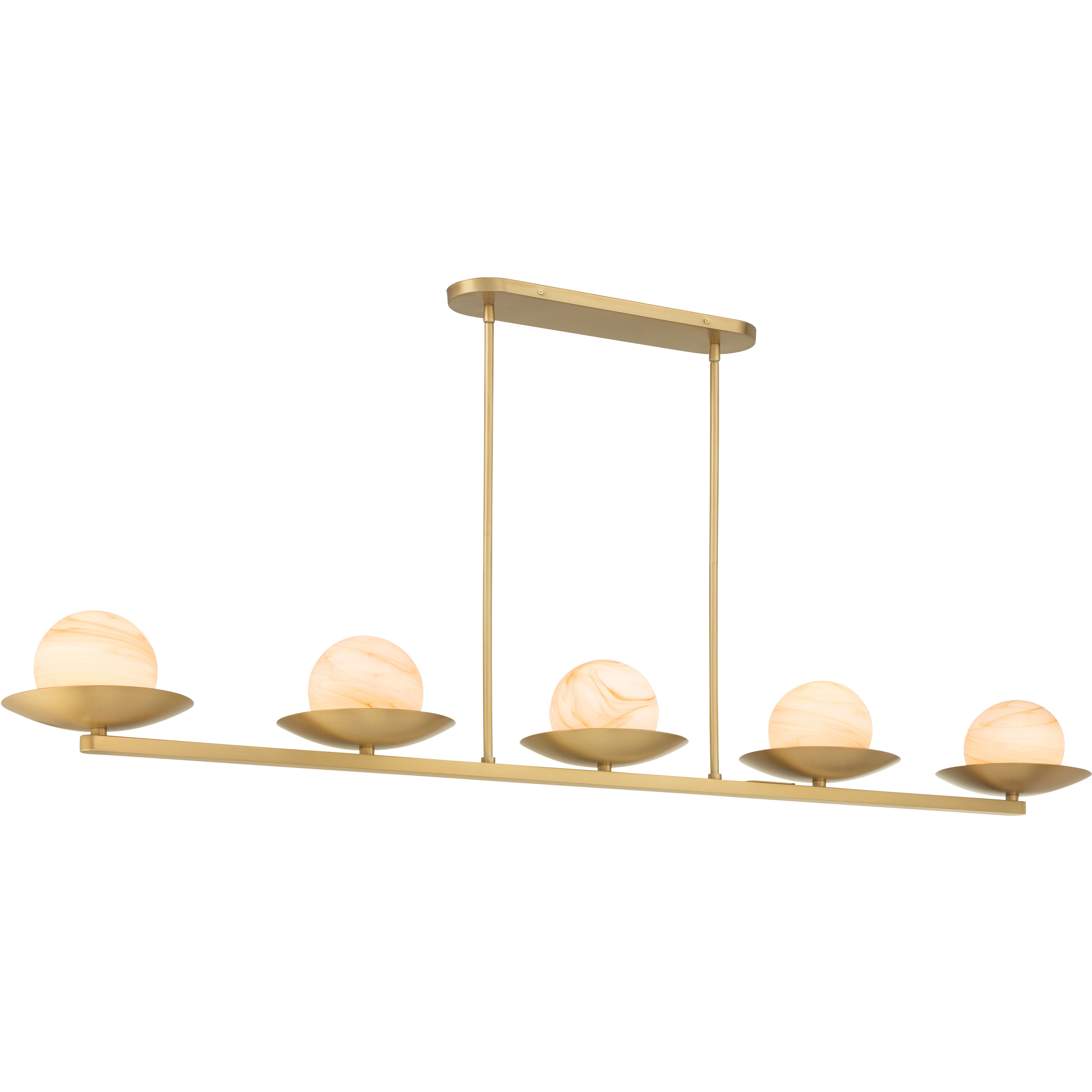 Olenne 5 Light 64 inch Legacy Brass Linear Chandelier Ceiling Light