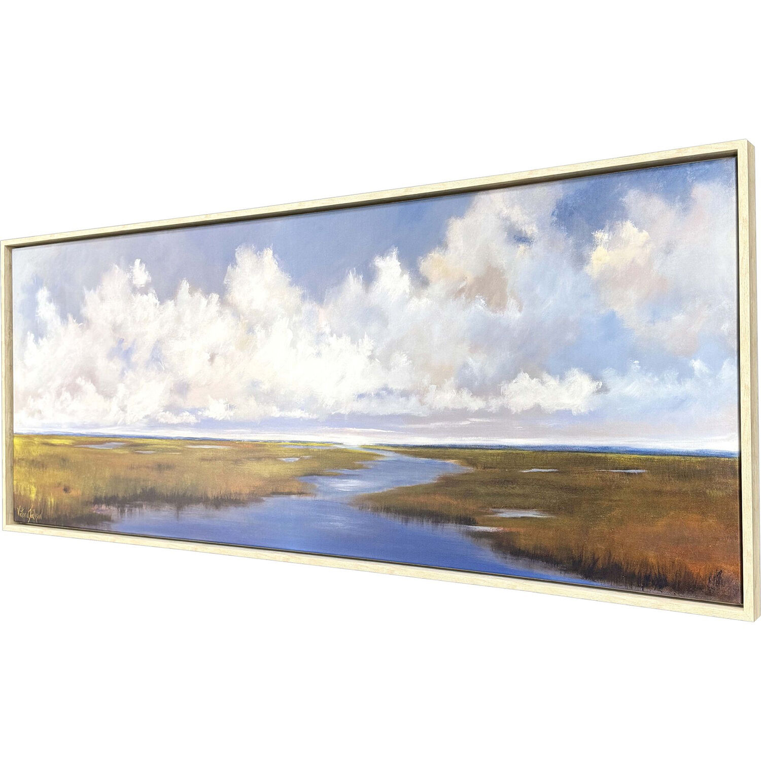 Departing II Blue and Green and Multi and Yellow Canvas