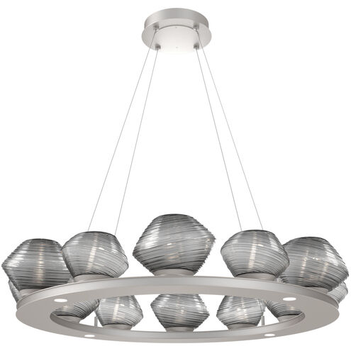 Mesa LED Beige Silver Chandelier Ceiling Light, Ring