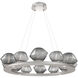 Mesa LED Beige Silver Chandelier Ceiling Light, Ring