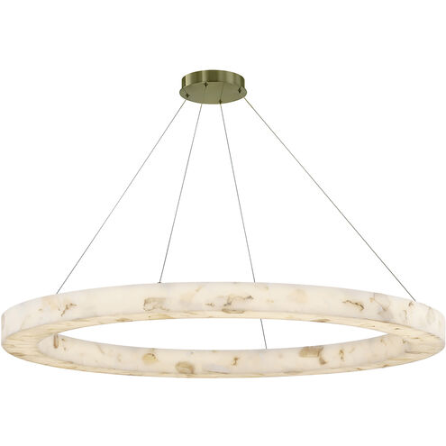 LumenAria LED 52 inch Brushed Brass Pendant Ceiling Light in Alabaster Rocks