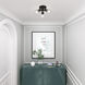 Lansdale 3 Light 7 inch Black with Brushed Nickel Accents Flush Mount Ceiling Light