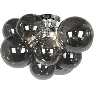 Comet 3 Light 14.25 inch Smoke with Polished Chrome Flush Mount Ceiling Light