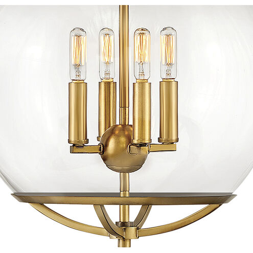 Calvin LED 15 inch Heritage Brass Indoor Pendant Ceiling Light