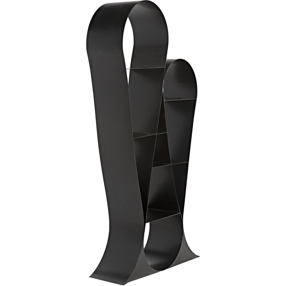 Zaha Matte Black Bookcase