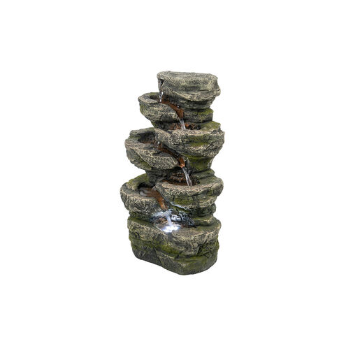 Cascading Stone Gray/Green Fountain