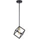 Deering LED 10.25 inch Matte Black and Satin Brass Mini Pendant Ceiling Light