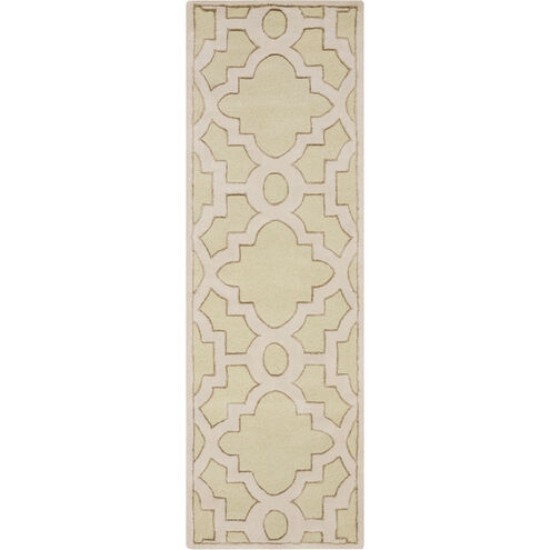 Modern Classics 96 X 30 inch Moss, Medium Gray, Cream Rug