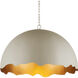 Tamago 1 Light 35.25 inch Smoky Olive and Contemporary Gold Pendant Ceiling Light, Hiroshi Koshitaka Collection
