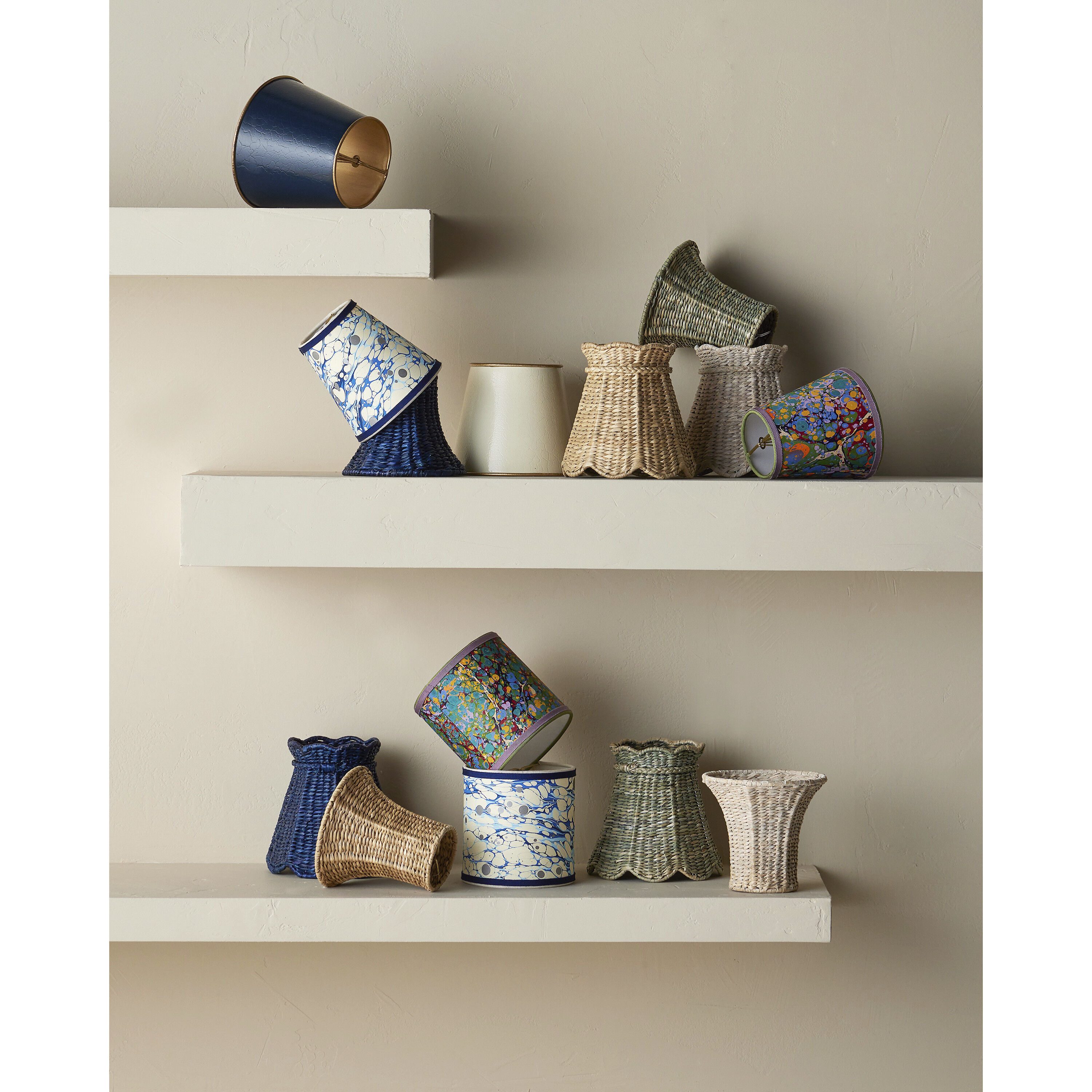 Annabelle Indigo 6 inch Tapered Chandelier Shade, Suzanne Duin Collection