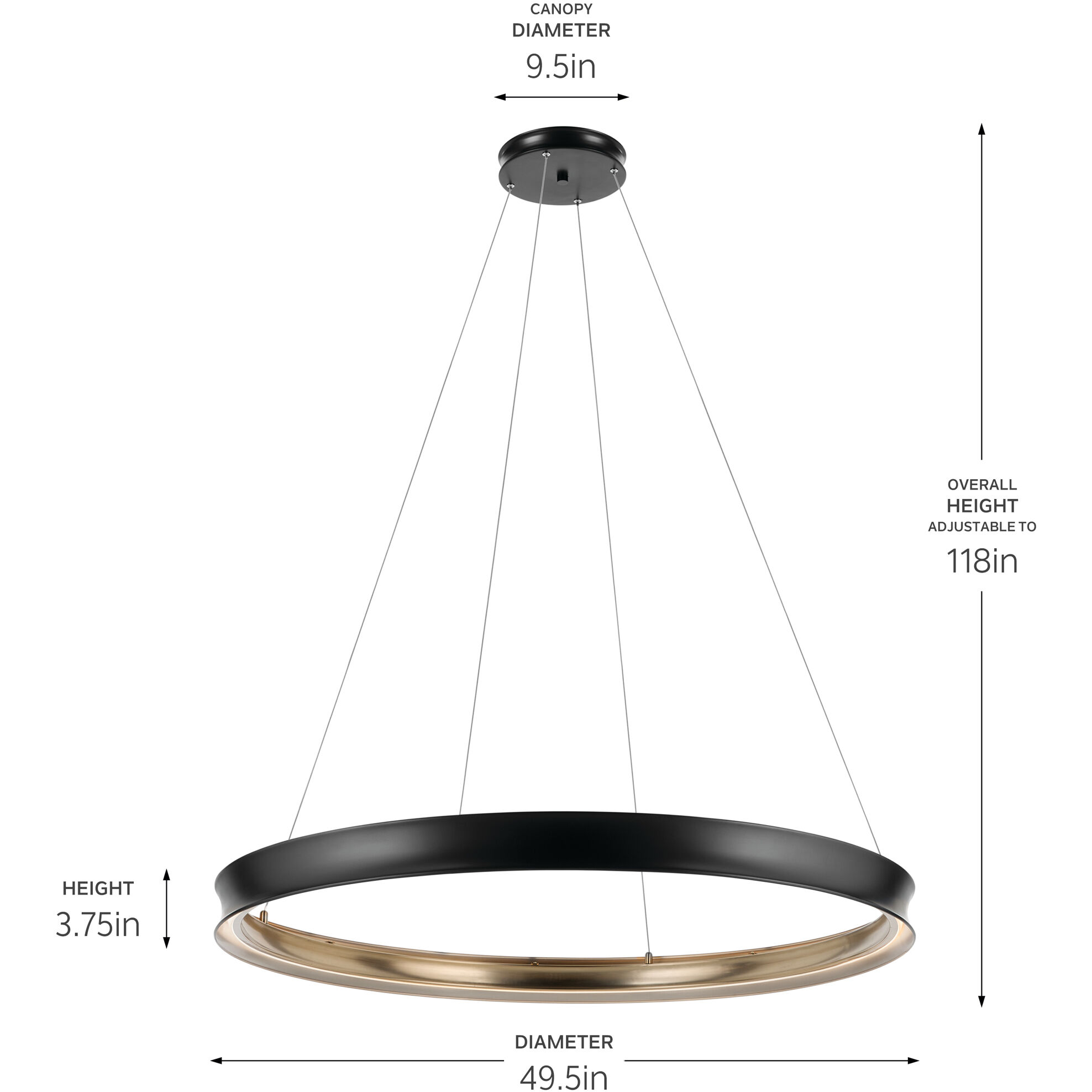 Larousse LED Black Chandelier Ceiling Light