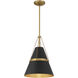 Springfield 1 Light 12 inch Legacy Brass and Dark Matte Black Pendant Ceiling Light