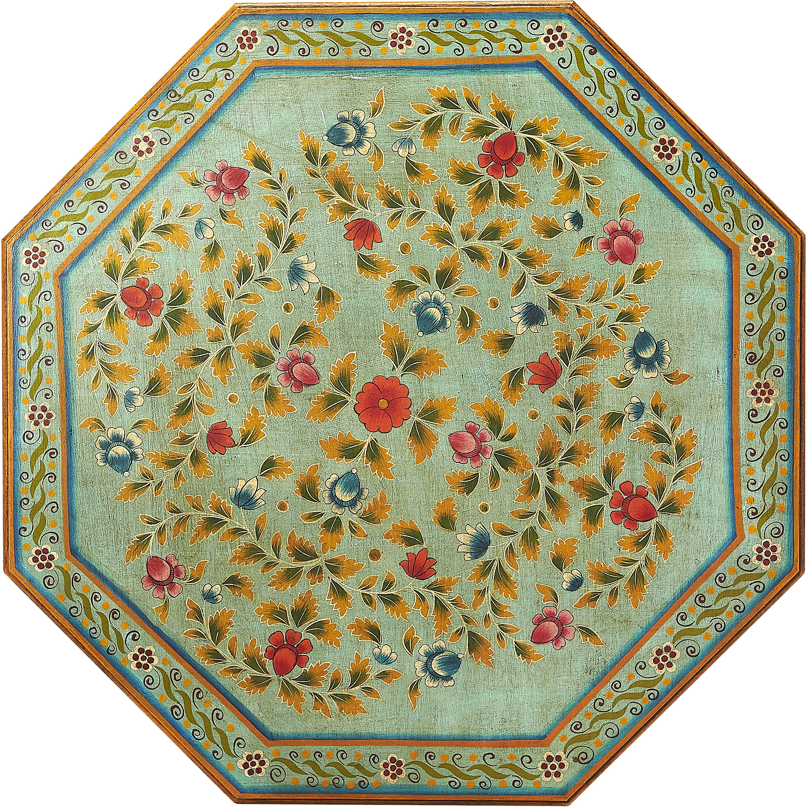 Priya Hand Painted 29 X 29 inch Artifacts Cocktail Table