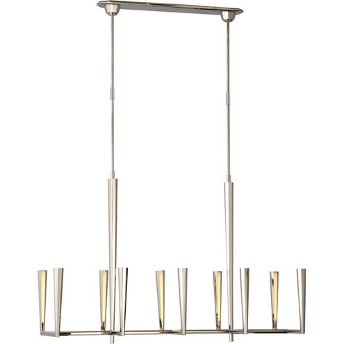 Thomas O'Brien Galahad LED 49.75 inch Polished Nickel Linear Chandelier Ceiling Light, Large