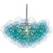 Bubbles 1 Light 27.5 inch Aqua Chandelier Ceiling Light in Brushed Nickel, Aqua Glass