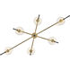 Saunders 6 Light 45 inch Black with Lacquered Brass Chandelier Ceiling Light