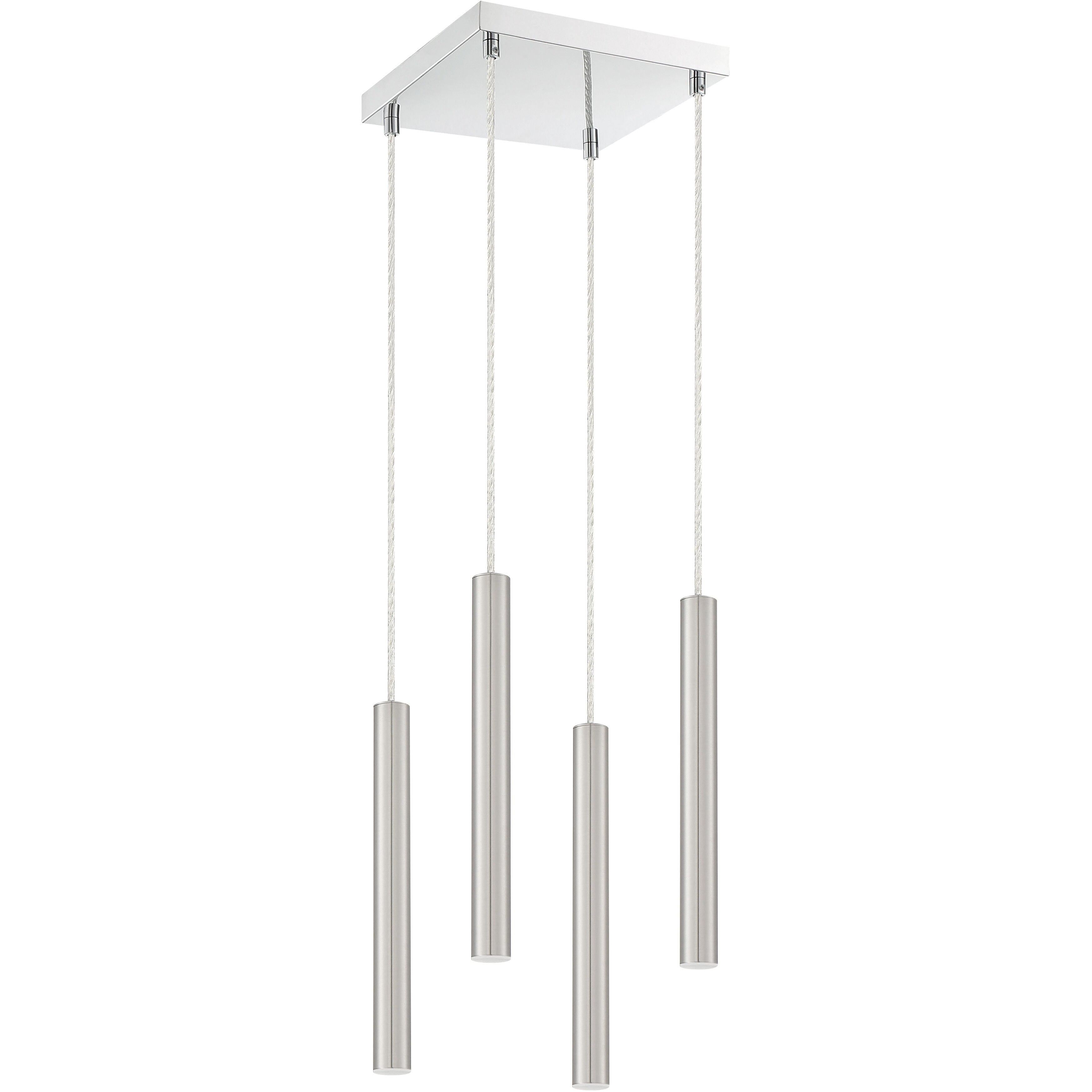 Forest LED 9.5 inch Chrome Chandelier Ceiling Light in Brushed Nickel Steel, 4, 11