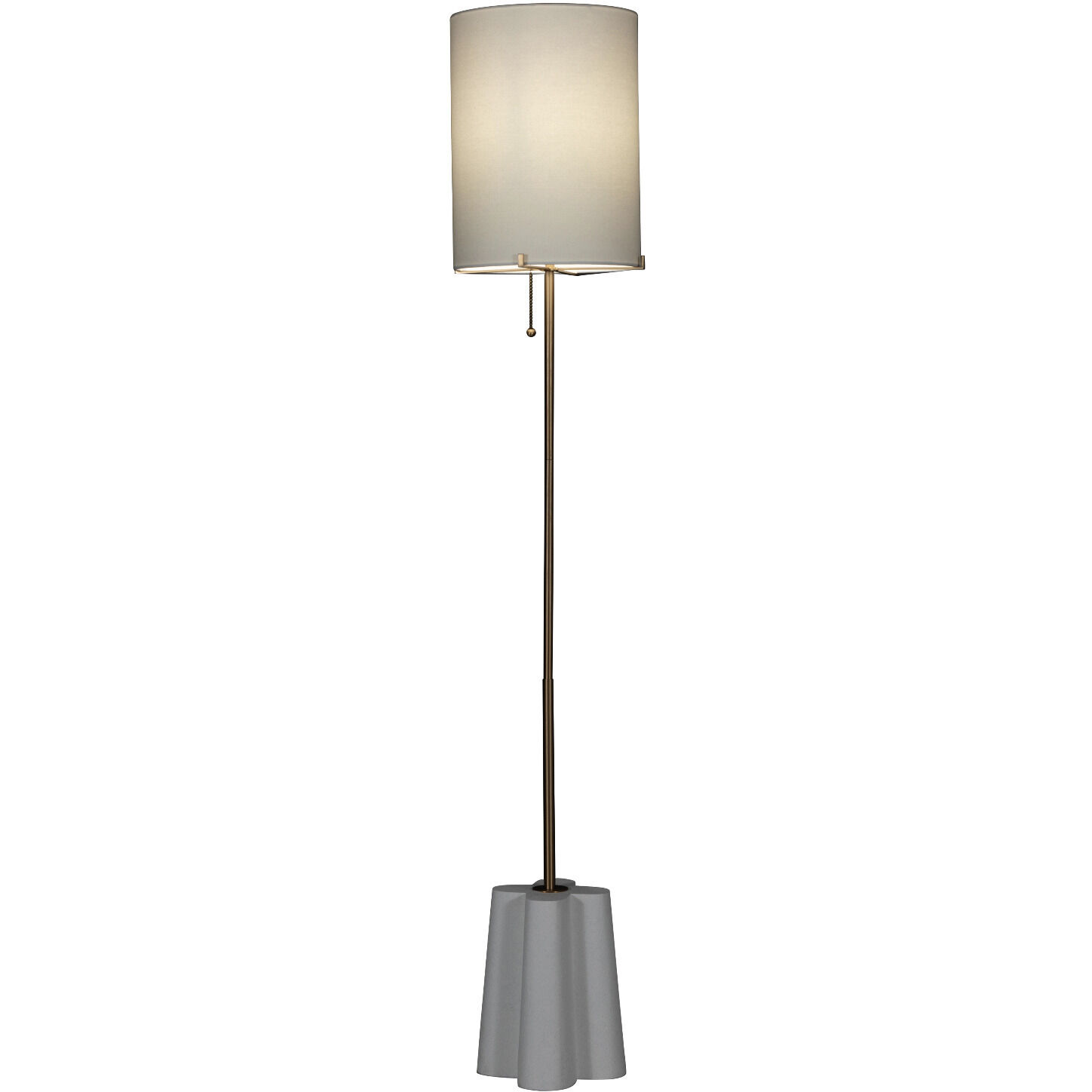 Florence 58 inch Brushed Brass / White Linen Table Lamp Portable Light