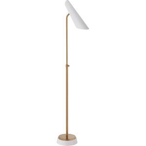 AERIN Franca 37.5 inch 12.00 watt Hand-Rubbed Antique Brass with White Shade Adjustable Floor Lamp Portable Light