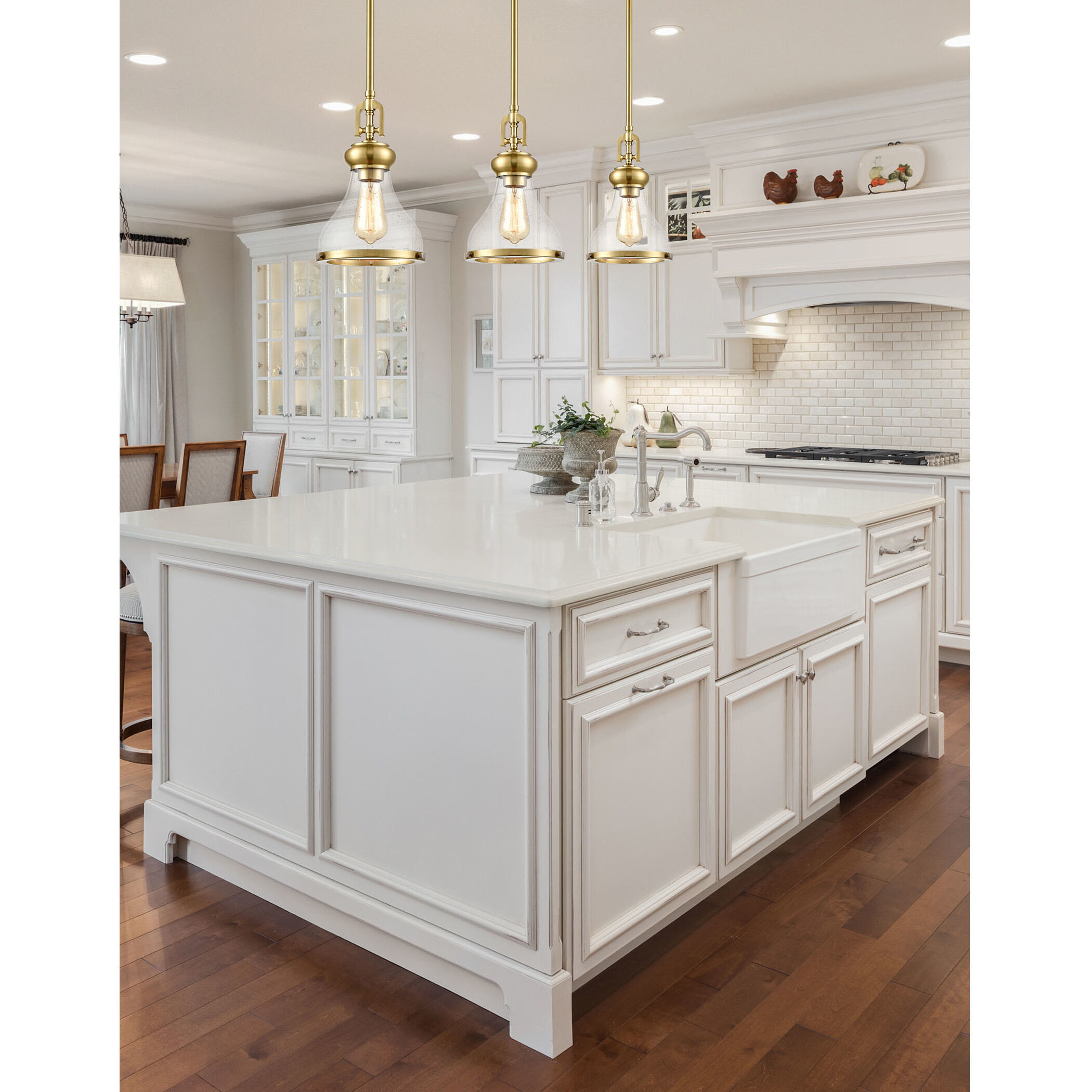 Rutherford 1 Light 8.5 inch Satin Brass Mini Pendant Ceiling Light