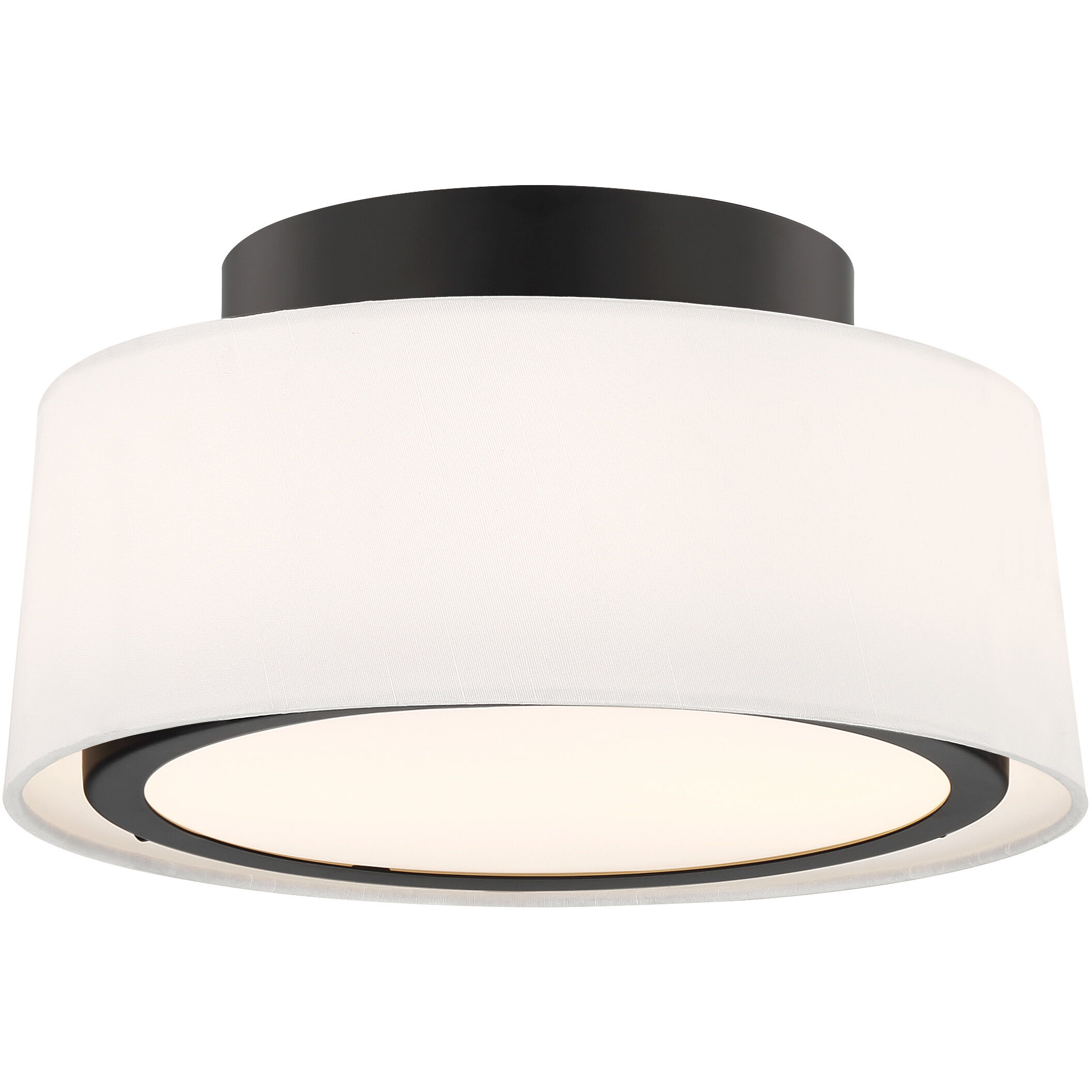 Stevens 2 Light 12 inch Black Semi Flush Ceiling Light