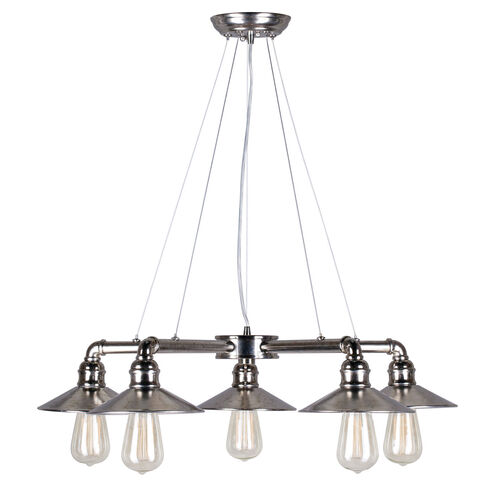 Signature 5 Light 27 inch Vintage Chrome Chandelier Ceiling Light