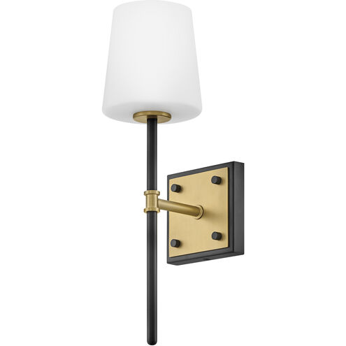 Saunders 1 Light 4.75 inch Black with Lacquered Brass Interior Wall Mount Wall Light