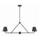 Xavier 2 Light 42 inch Matte Black Linear Chandelier Ceiling Light