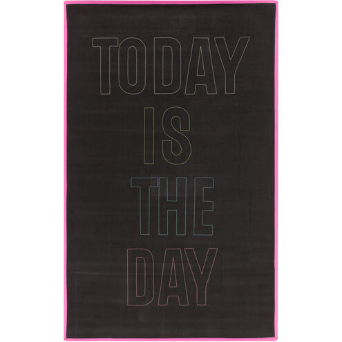 Metal 72 X 48 inch Black, Bright Pink, Bright Yellow Rug