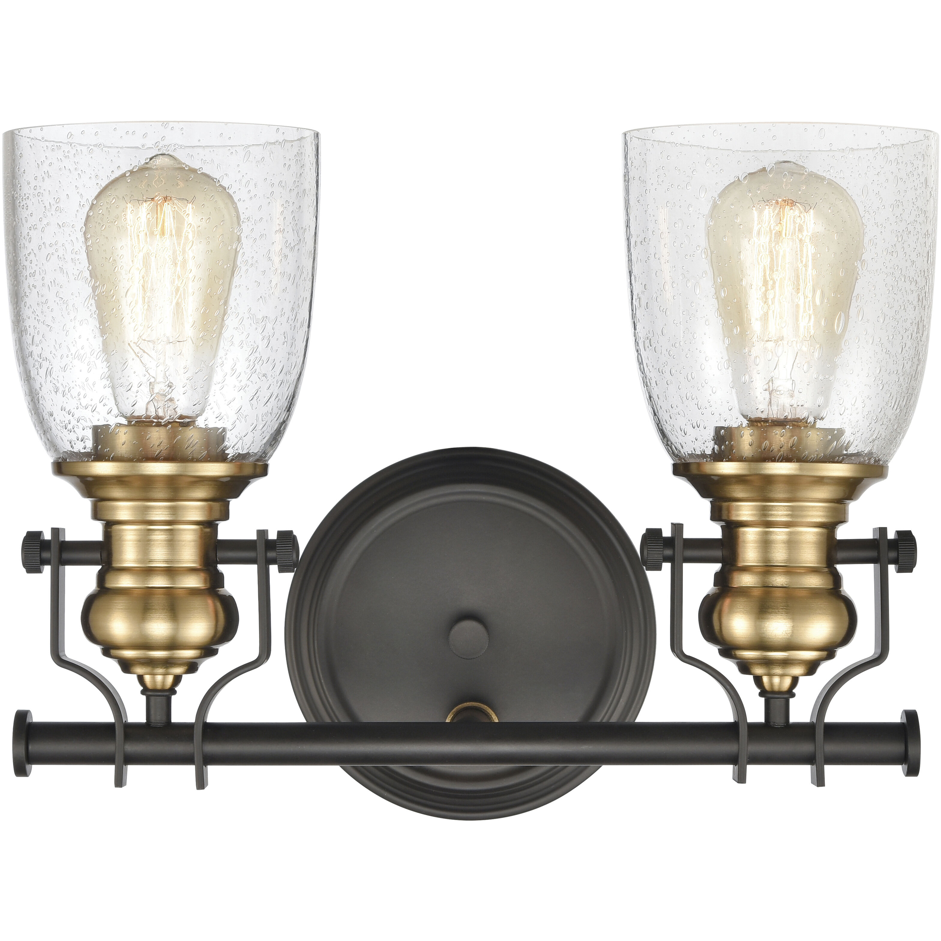 Chadwick Vanity Light Wall Light in Oil Rubbed Bronze with Satin Brass