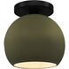 Radiance 1 Light 10 inch Matte Green and Matte Black Semi Flush Ceiling Light